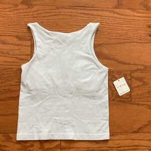 Free People Crop Off-White Tank Top